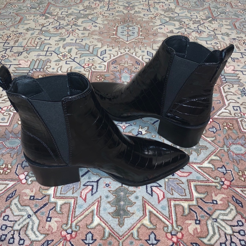 Steve Madden Leather Snake Textured Booties - image 2